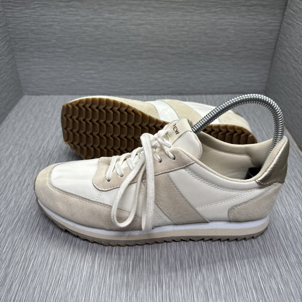 J Crew Trainers Womens 7.5 Beige Retro Sneakers Minimalist Neutral